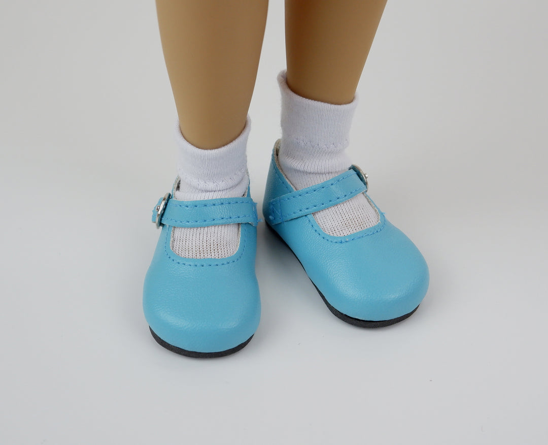 FACTORY SECONDS Simple Mary Jane Shoes - Pool Blue