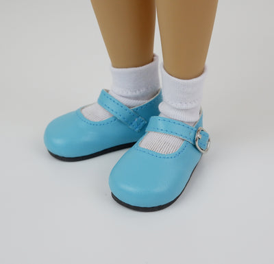 Simple Mary Jane Shoes - Pool Blue