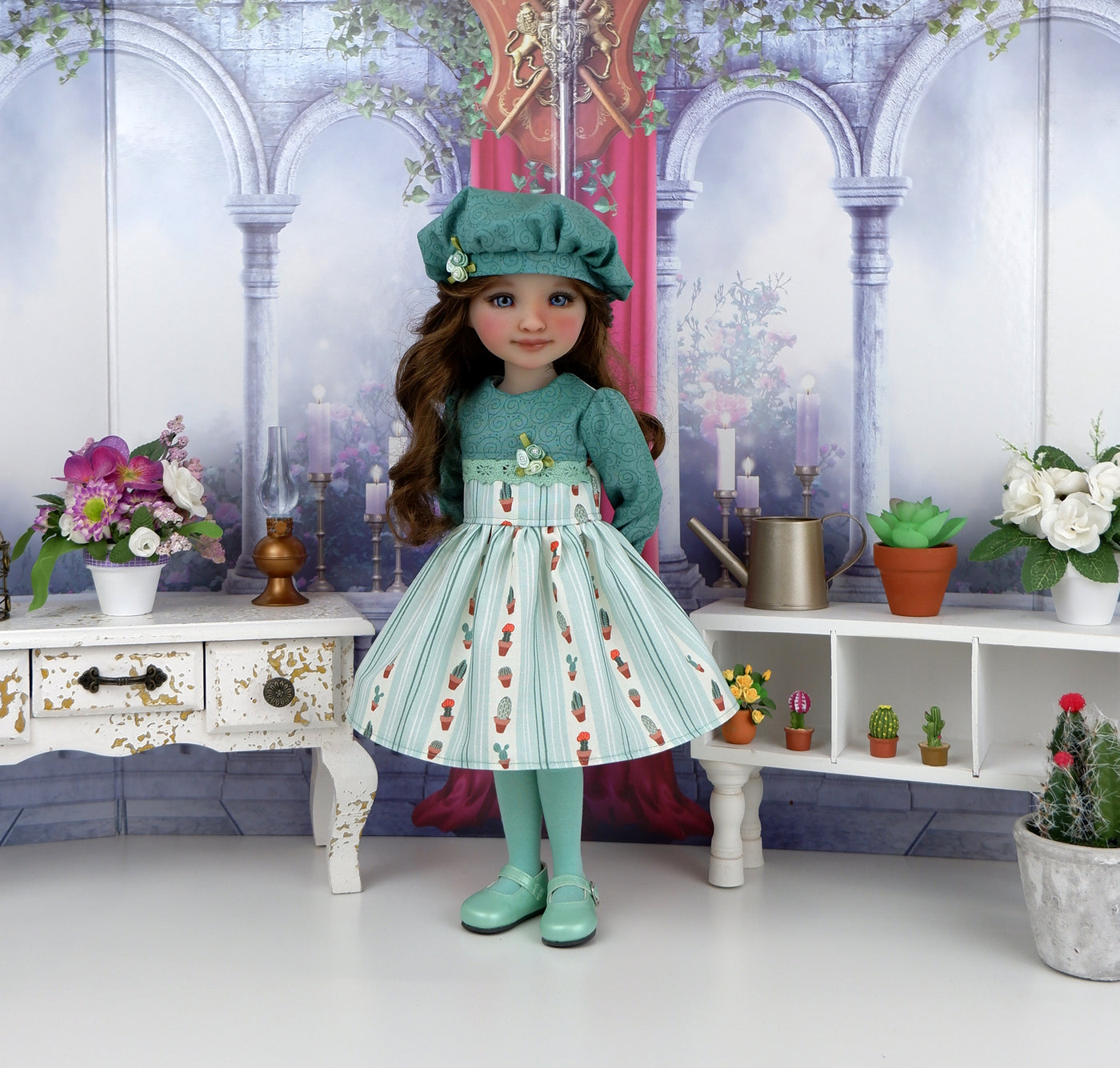 Potted Cactus - dress with shoes for Ruby Red Fashion Friends doll