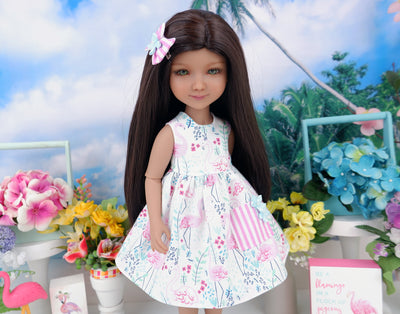 Pretty Flamingo - dress with sandals for Ruby Red Fashion Friends doll
