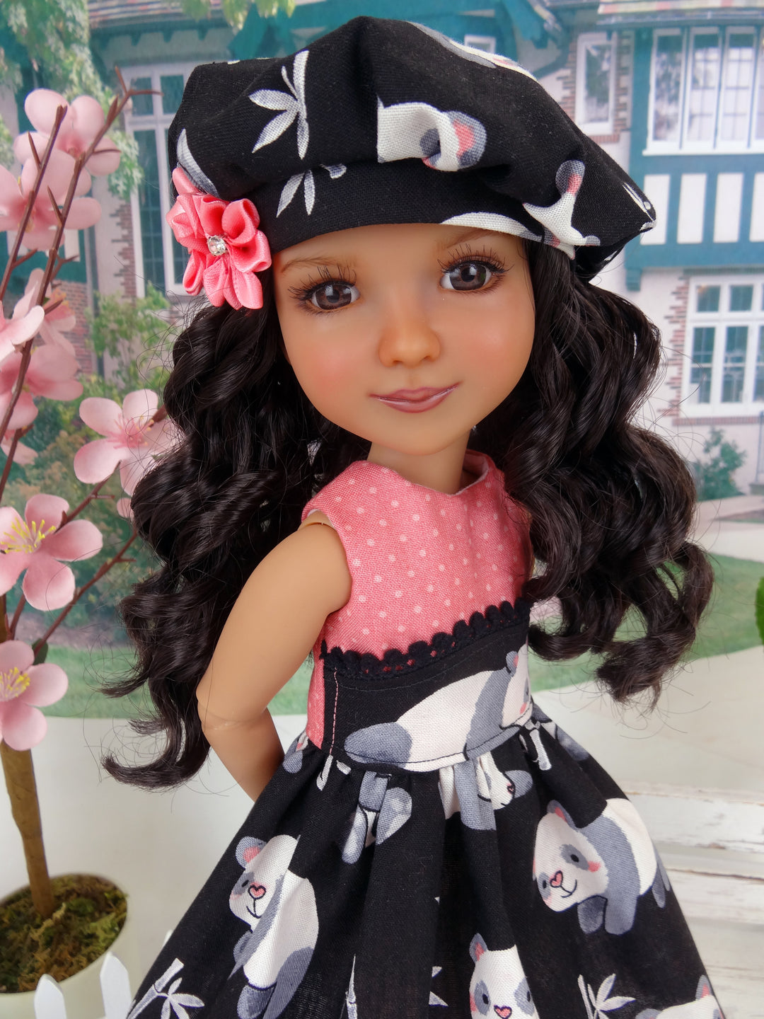 Pretty Panda - dress ensemble with shoes for Ruby Red Fashion Friends doll
