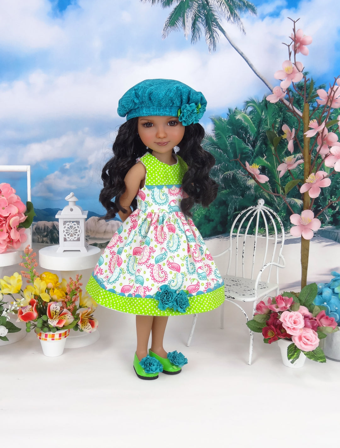 Pretty Peacock - dress & jacket with shoes for Ruby Red Fashion Friends doll