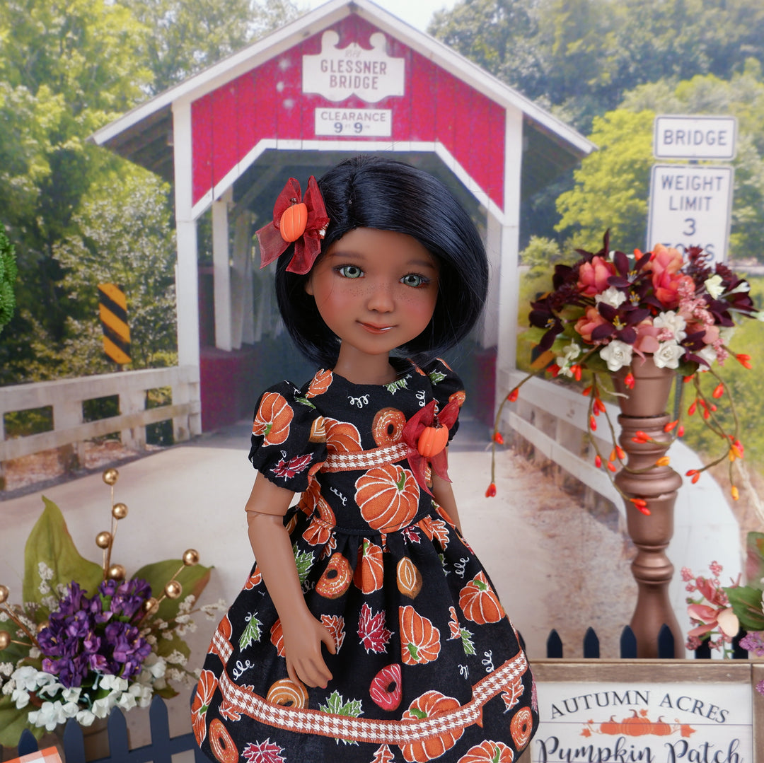 Pumpkin Spice Treats - dress with shoes for Ruby Red Fashion Friends doll