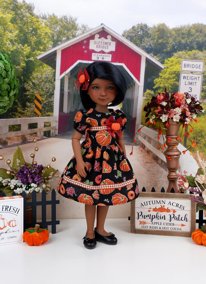 Pumpkin Spice Treats - dress with shoes for Ruby Red Fashion Friends doll
