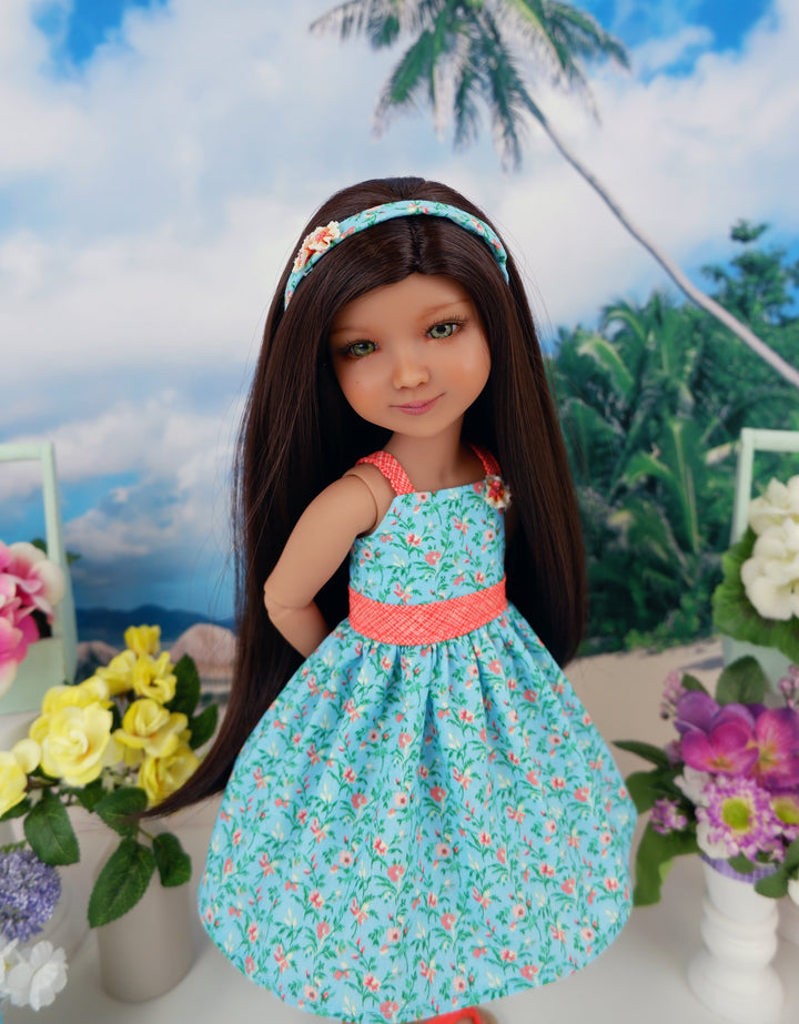 Rainforest Blooms - dress with shoes for Ruby Red Fashion Friends doll
