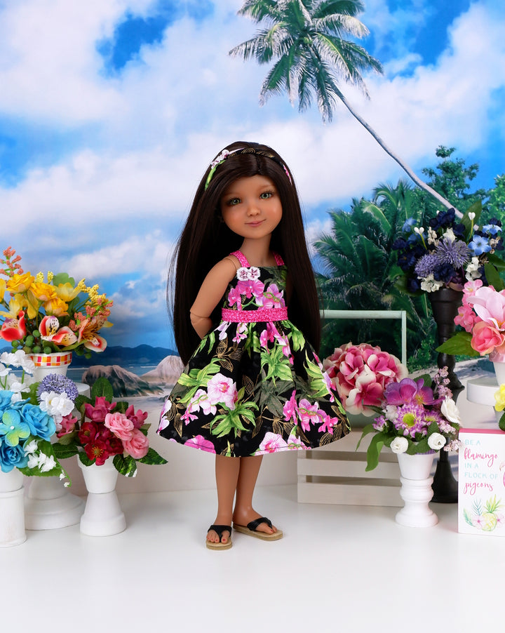 Rainforest Orchids - dress with shoes for Ruby Red Fashion Friends doll