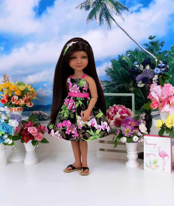 Rainforest Orchids - dress with shoes for Ruby Red Fashion Friends doll