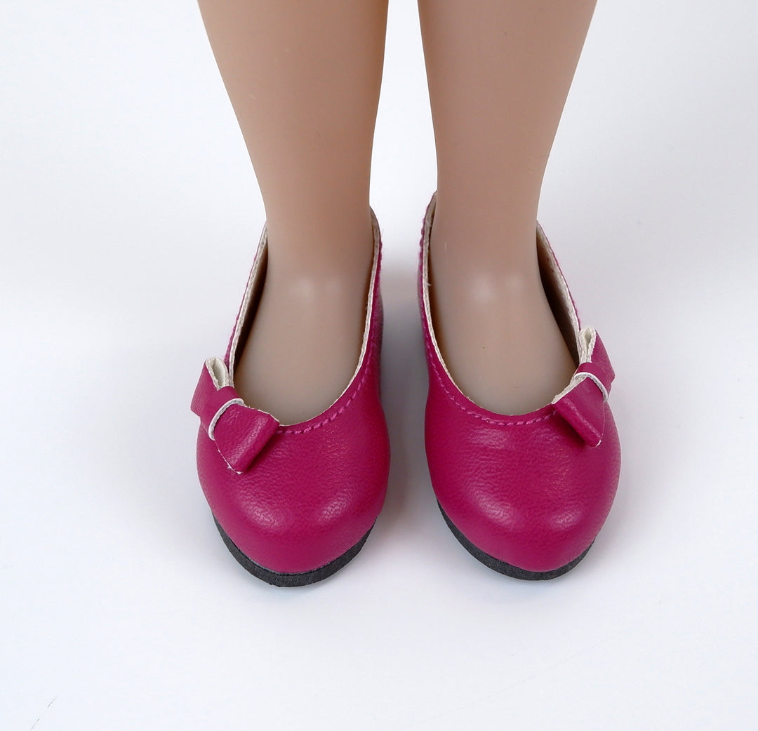 FACTORY SECONDS Bow Toe Ballet Flats - Raspberry