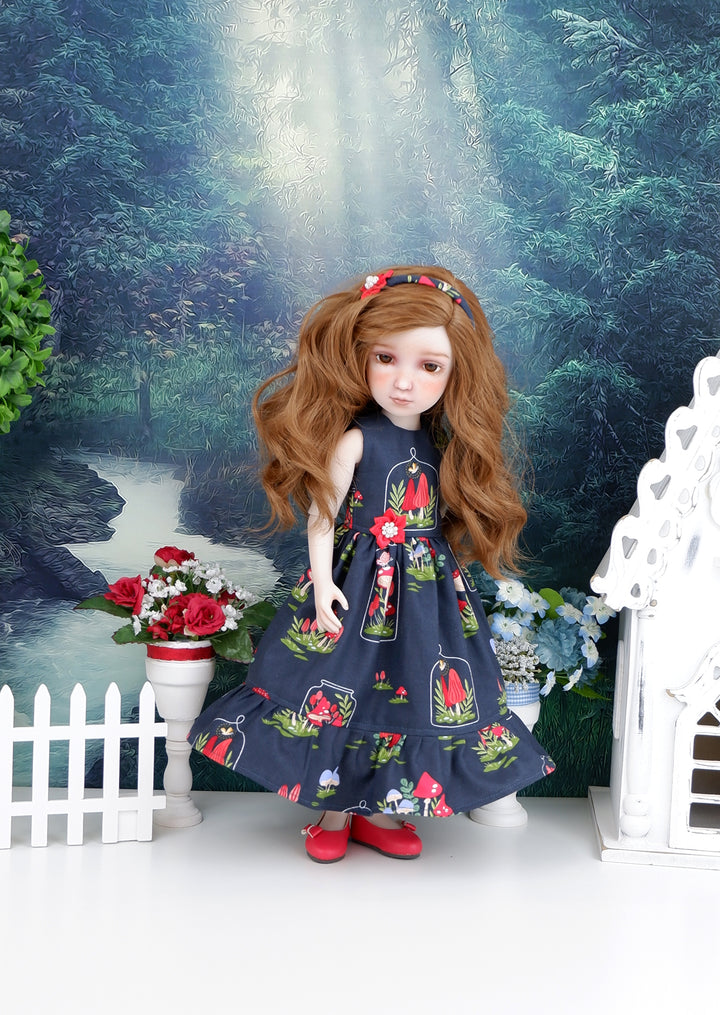 Red Cap Mushrooms - dress with shoes for Ruby Red Fashion Friends doll