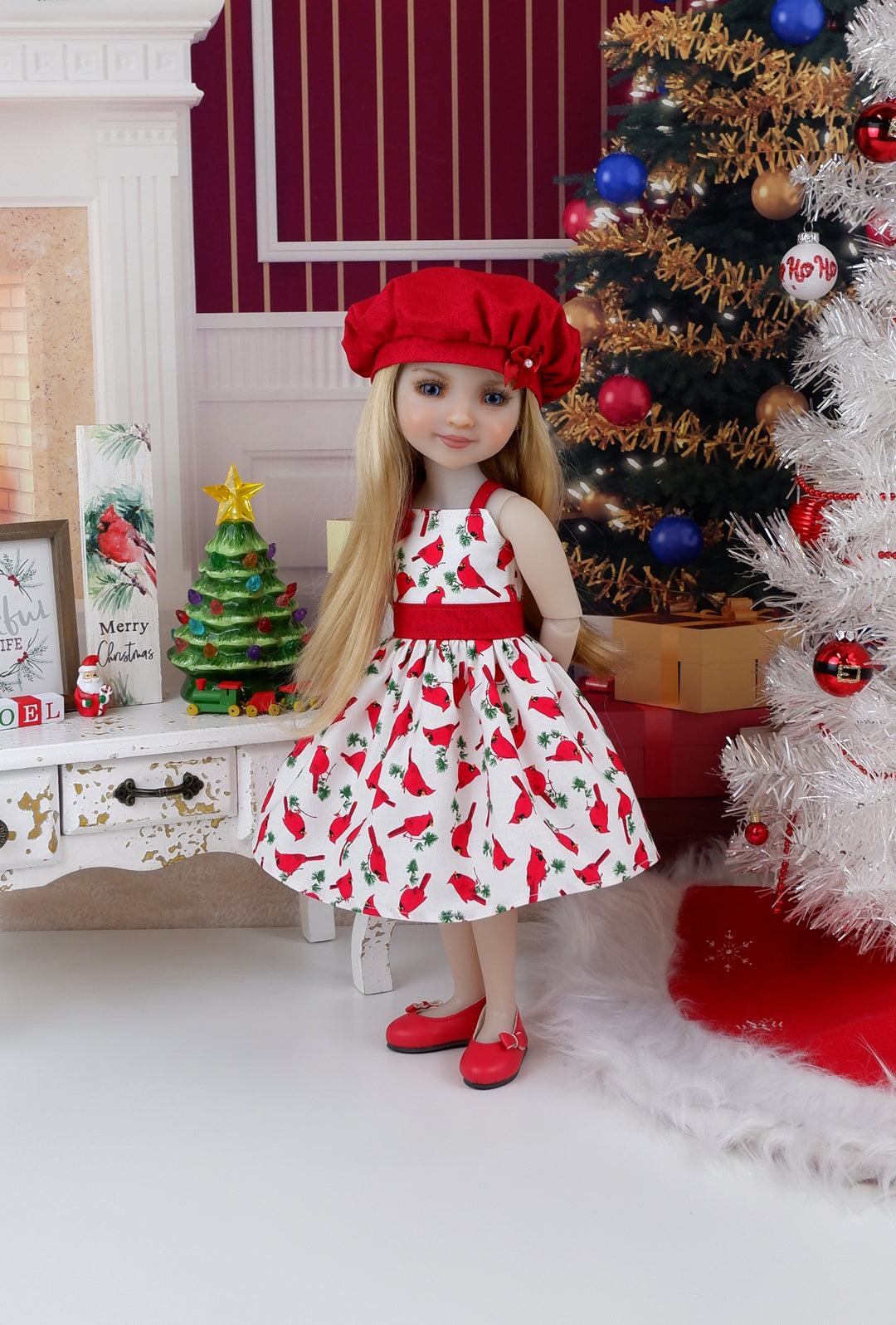 Red Cardinal - dress with shoes for Ruby Red Fashion Friends doll