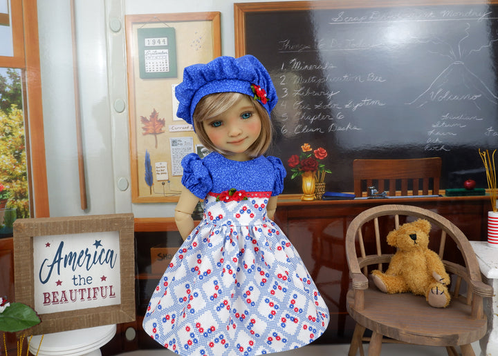 Red, White & Blooms - dress with shoes for Ruby Red Fashion Friends doll