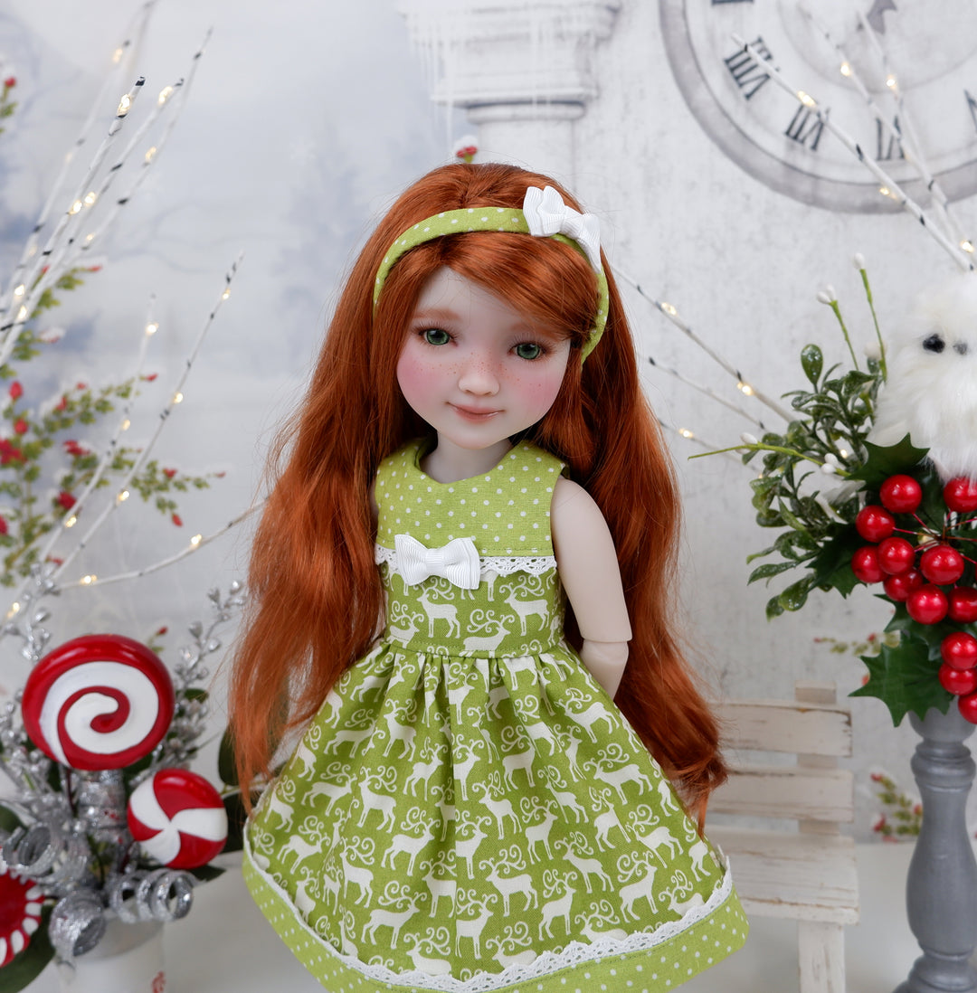 Reindeer Crossing - dress with shoes for Ruby Red Fashion Friends doll ...