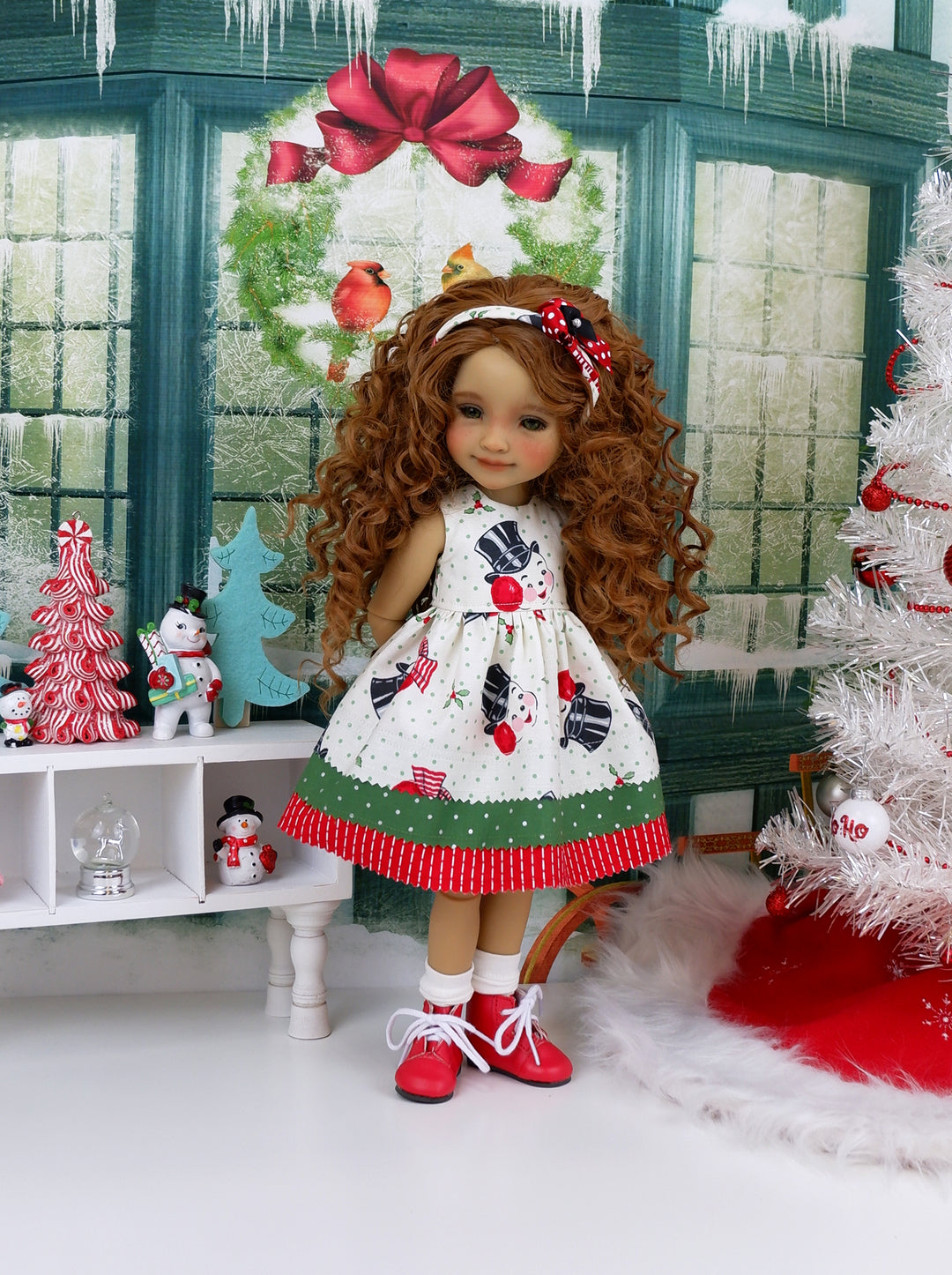 Retro Snowman - dress with boots for Ruby Red Fashion Friends doll