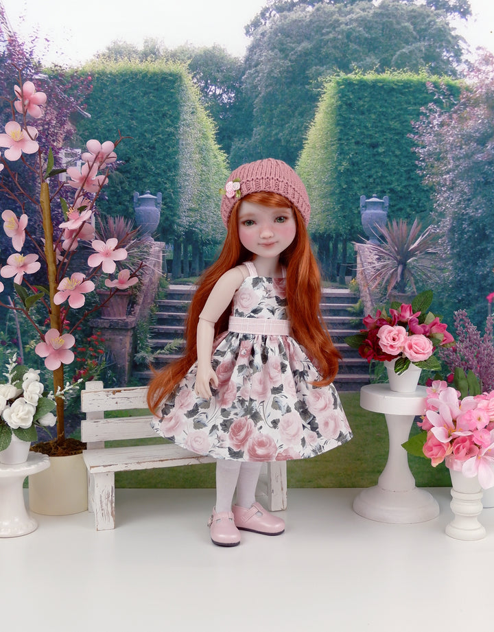 Rose Blush - dress and sweater set with shoes for Ruby Red Fashion Friends doll