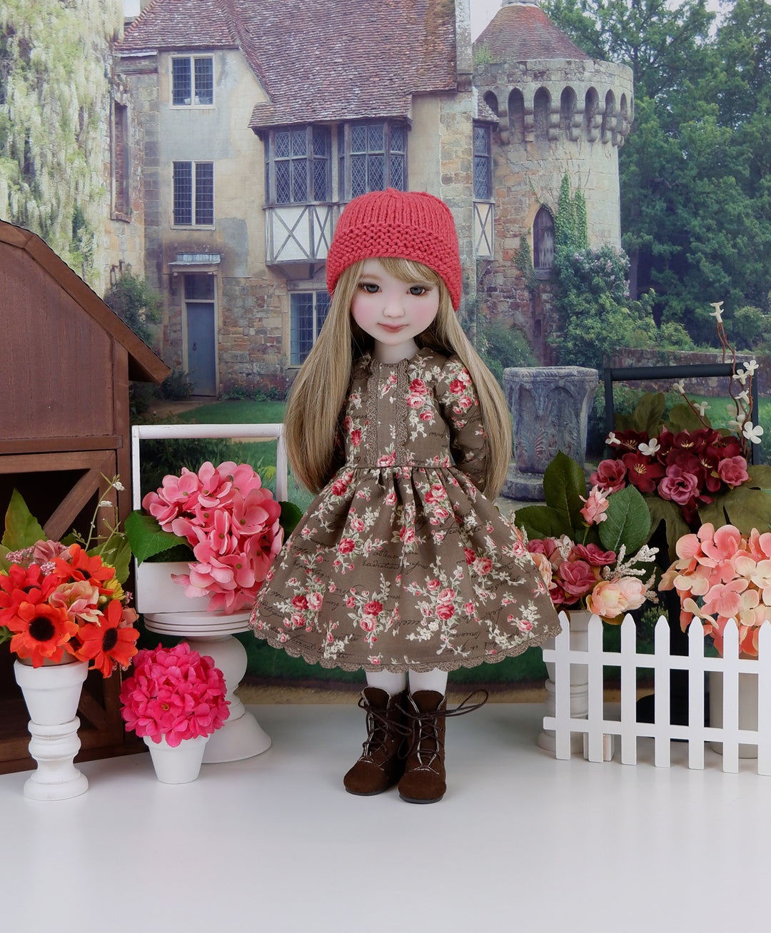 Rose Script - dress ensemble with boots for Ruby Red Fashion Friends doll