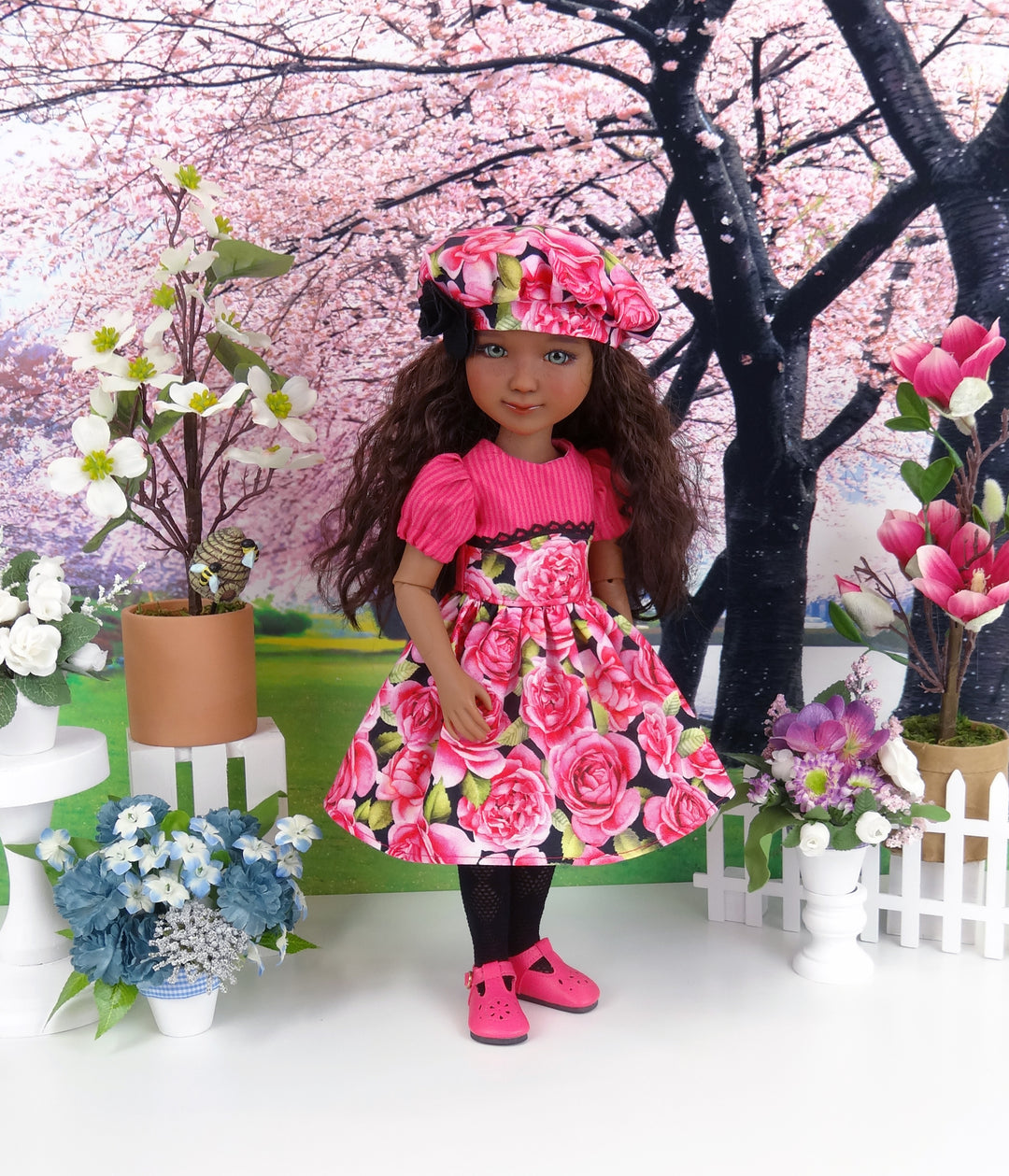 Roses in Bloom - dress and shoes for Ruby Red Fashion Friends doll