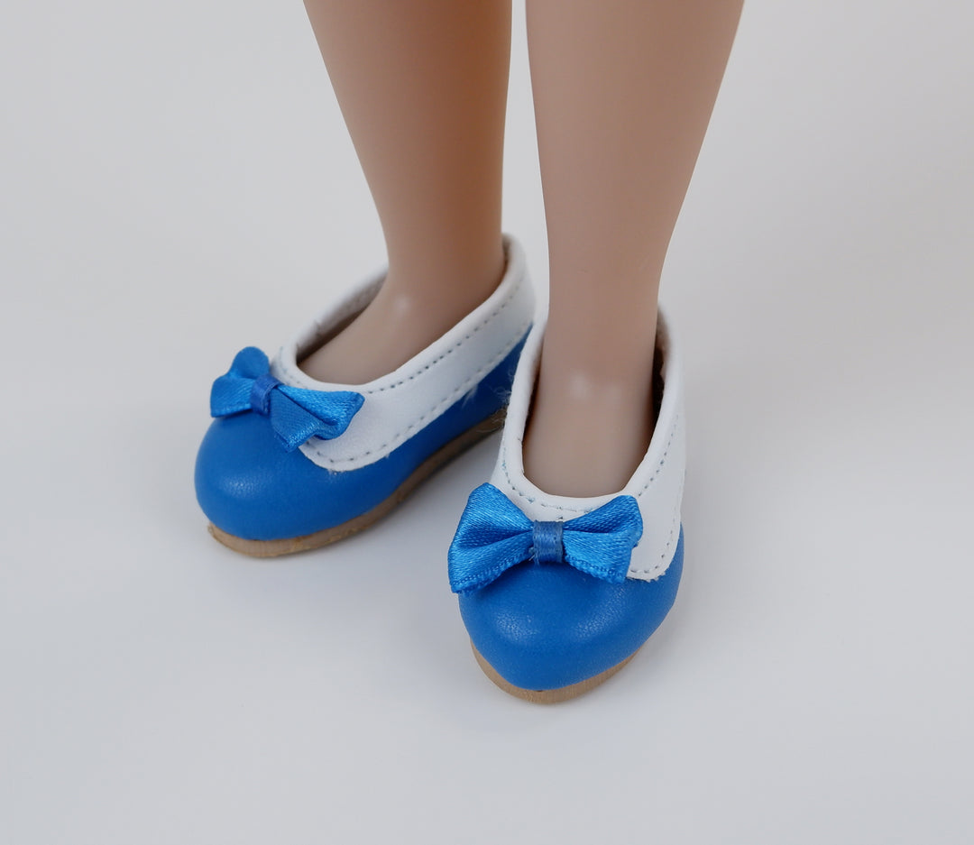 Collared Ballet Flats - Royal Blue & White