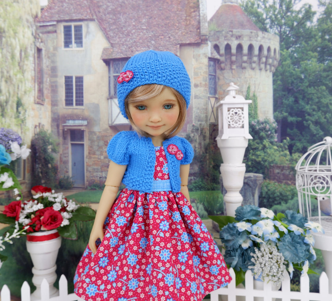 Ruby Blossoms - dress and sweater set with shoes for Ruby Red Fashion Friends doll