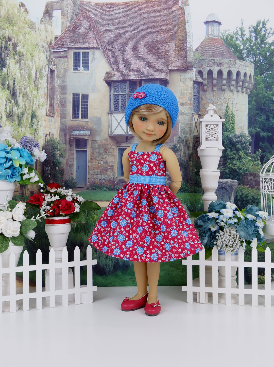 Ruby Blossoms - dress and sweater set with shoes for Ruby Red Fashion Friends doll