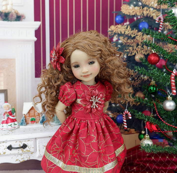 Ruby Poinsettia - dress with shoes for Ruby Red Fashion Friends doll