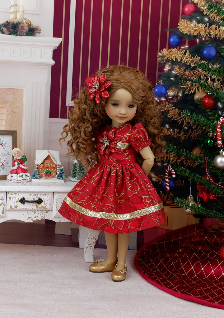 Ruby Poinsettia - dress with shoes for Ruby Red Fashion Friends doll
