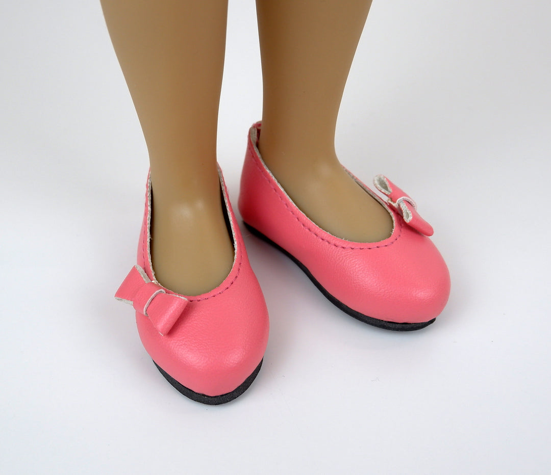 FACTORY SECONDS Bow Toe Ballet Flats - Salmon