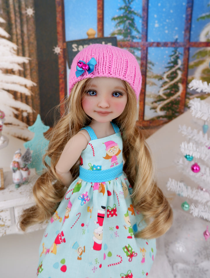 Santa's Toy Shoppe - dress and sweater set with shoes for Ruby Red Fashion Friends doll