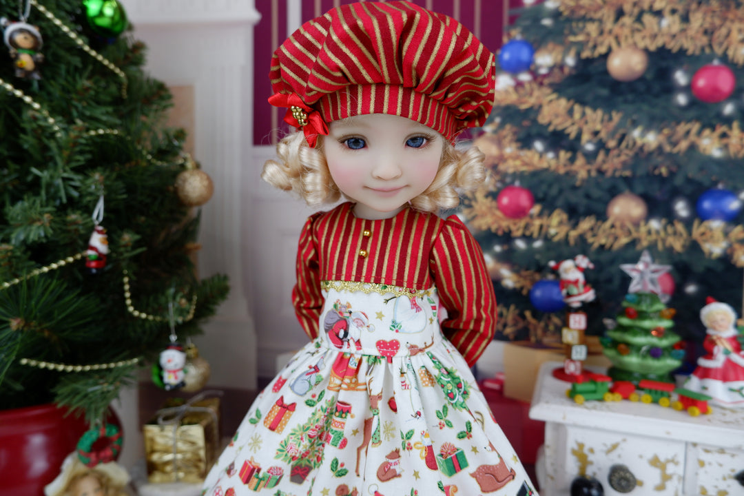 Santa's Visit - dress and shoes for Ruby Red Fashion Friends doll