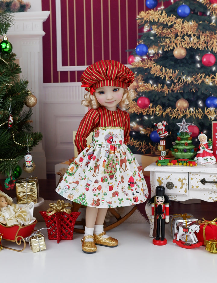 Santa's Visit - dress and shoes for Ruby Red Fashion Friends doll