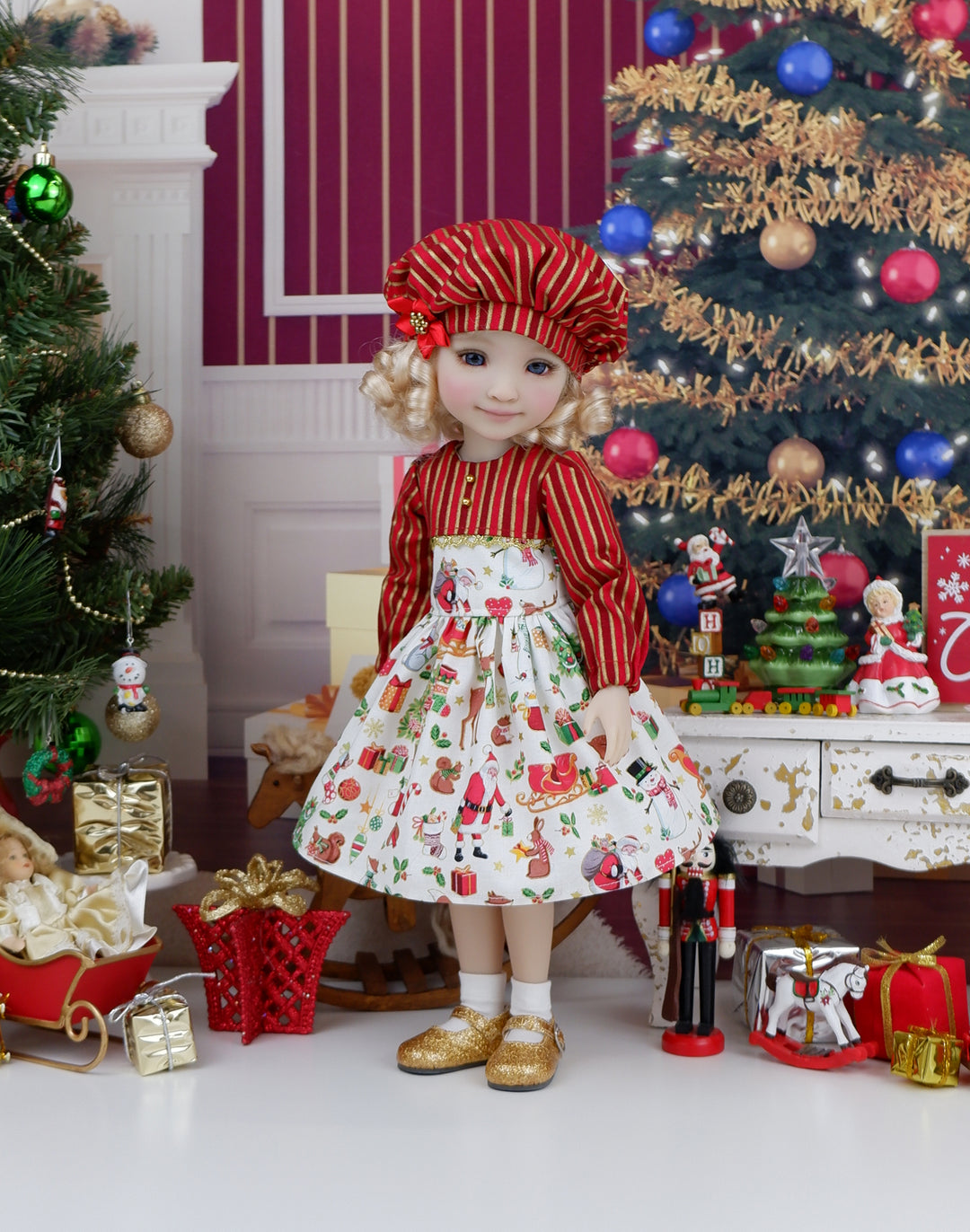 Santa's Visit - dress and shoes for Ruby Red Fashion Friends doll