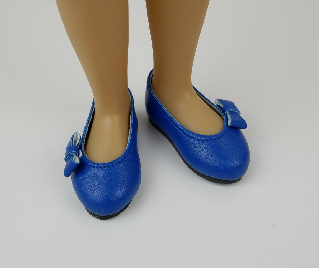FACTORY SECONDS Bow Toe Ballet Flats - Sapphire Blue