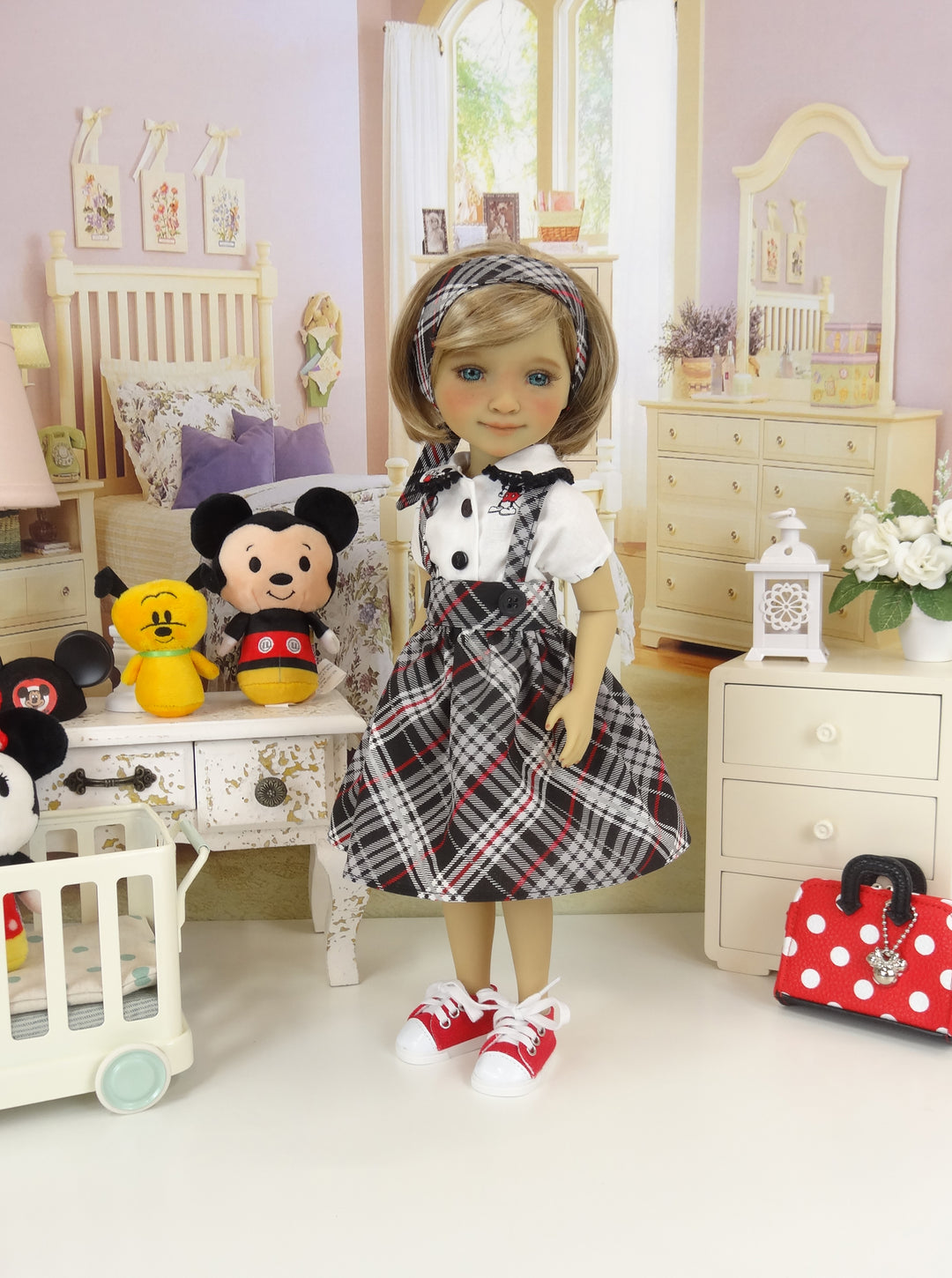 School Day Mickey - blouse & jumper with shoes for Ruby Red Fashion Friends doll
