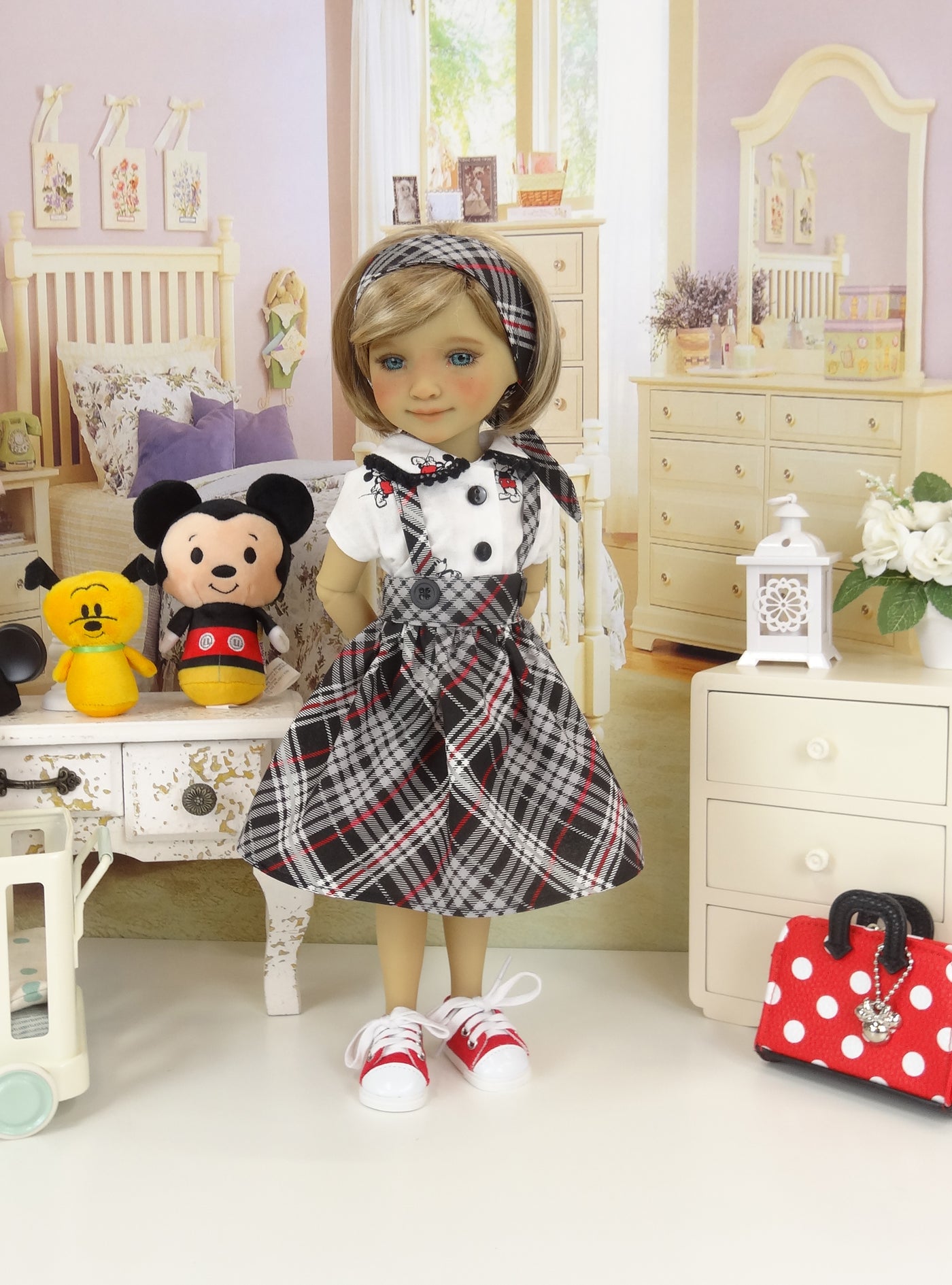 School Day Mickey - blouse & jumper with shoes for Ruby Red Fashion Friends doll