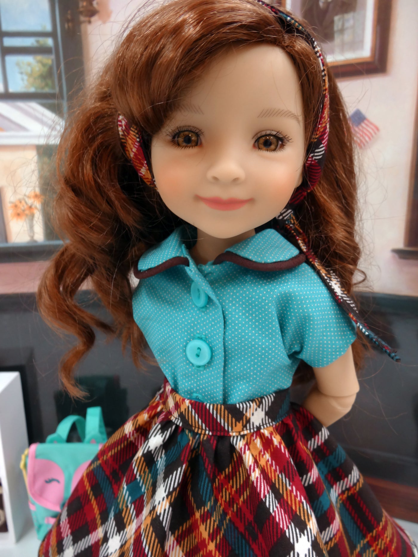 Schoolgirl Plaid - blouse & skirt for Ruby Red Fashion Friends doll