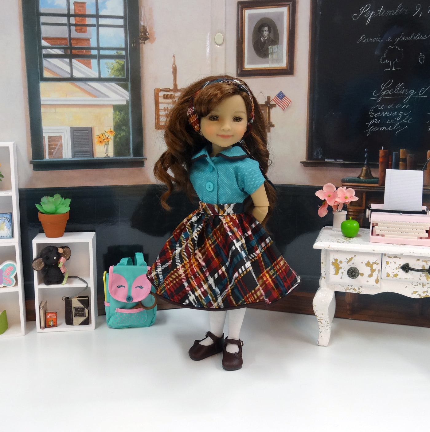 Schoolgirl Plaid - blouse & skirt for Ruby Red Fashion Friends doll