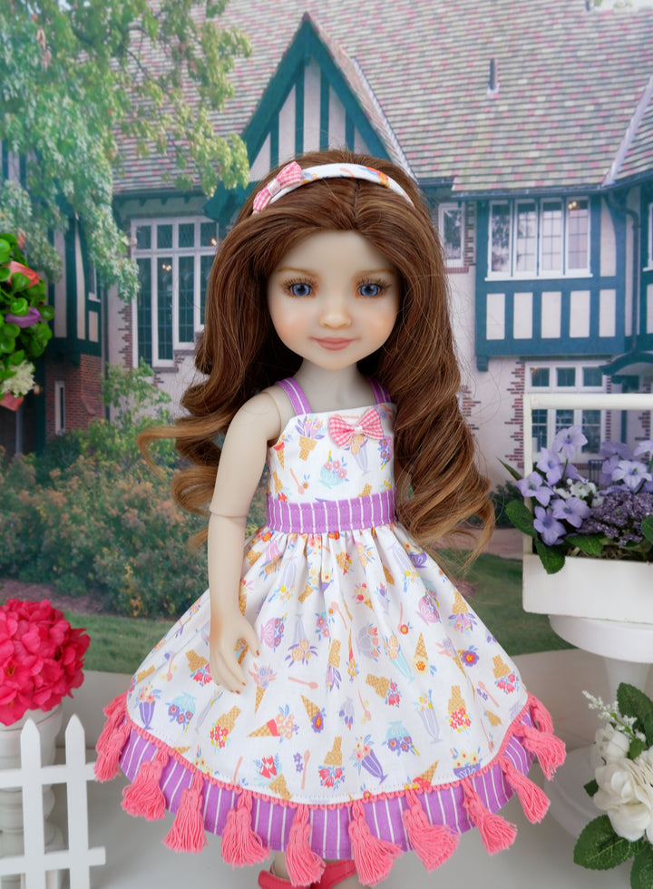 Scoop of Flowers - dress with shoes for Ruby Red Fashion Friends doll