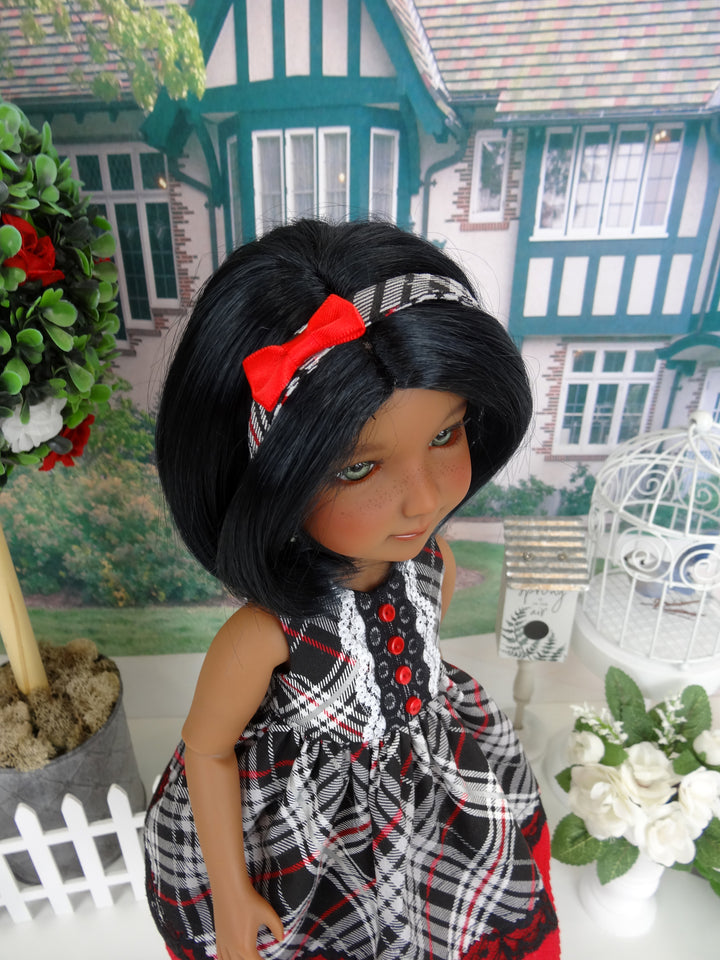 Second Period Plaid - dress with boots for Ruby Red Fashion Friends doll