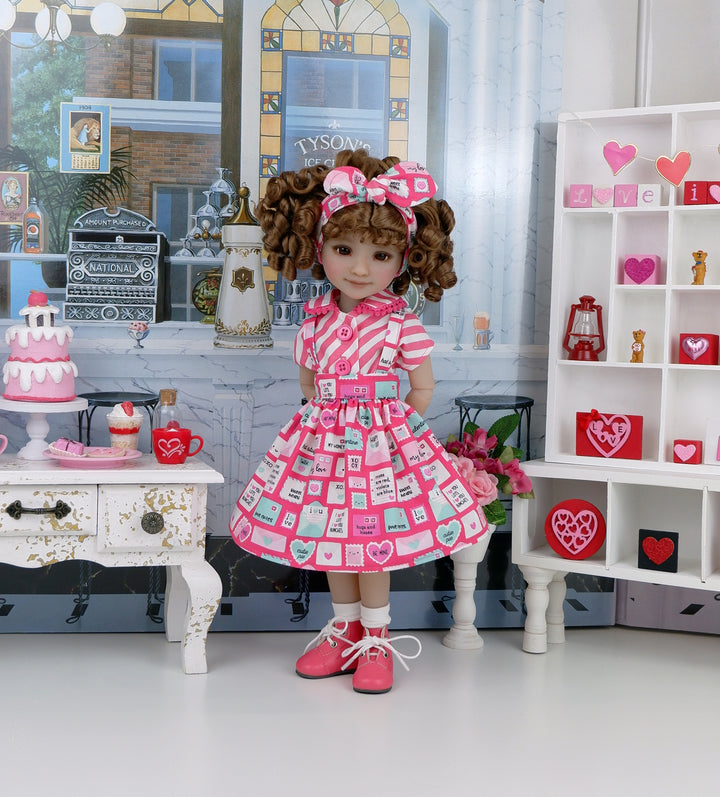 Sending Valentines - blouse & jumper with boots for Ruby Red Fashion Friends doll