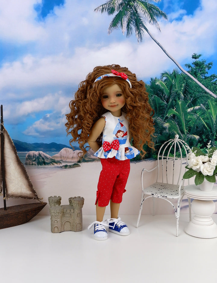 Set Sail - top & capris with shoes for Ruby Red Fashion Friends doll