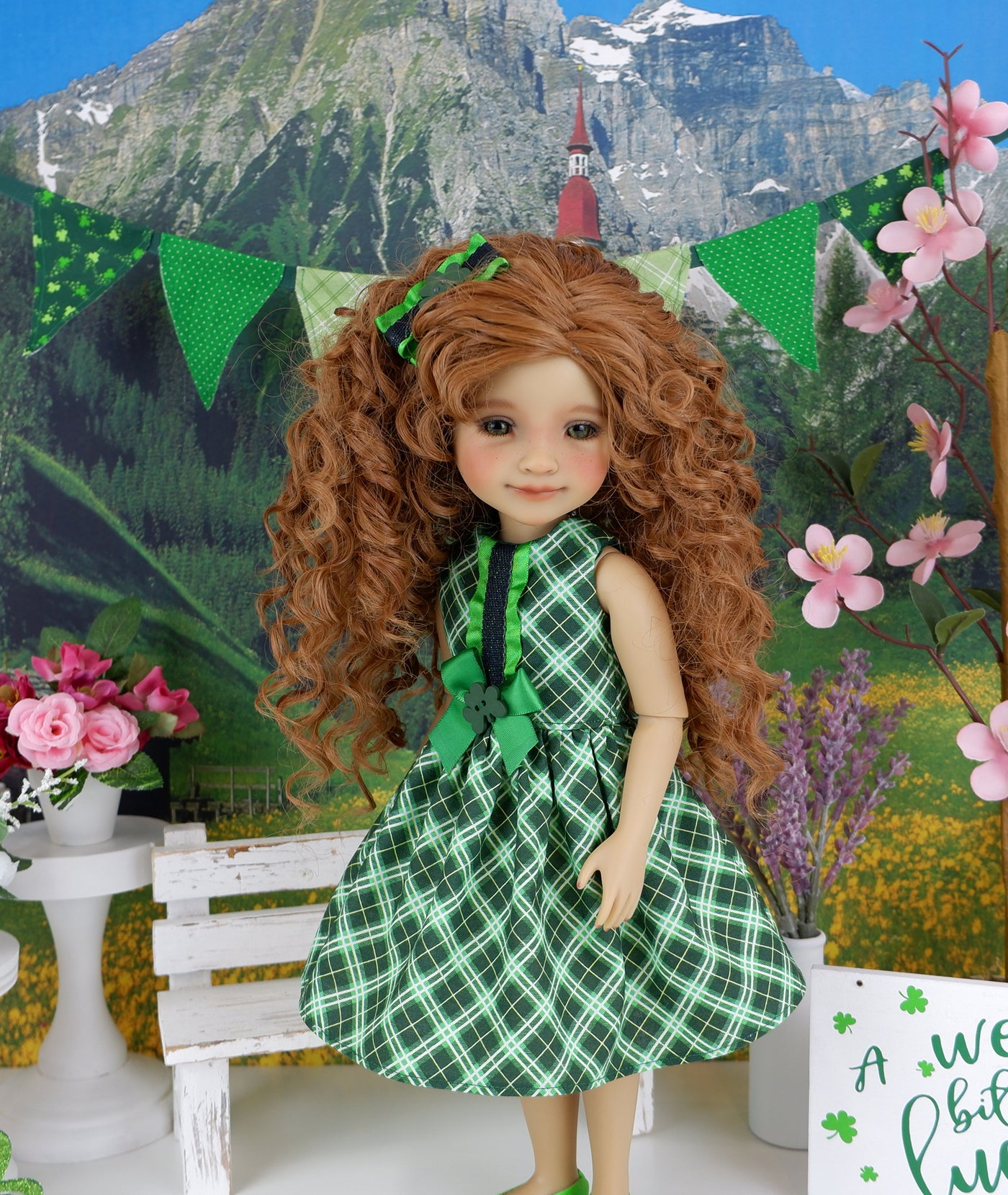 Shamrock Plaid - dress with shoes for Ruby Red Fashion Friends doll