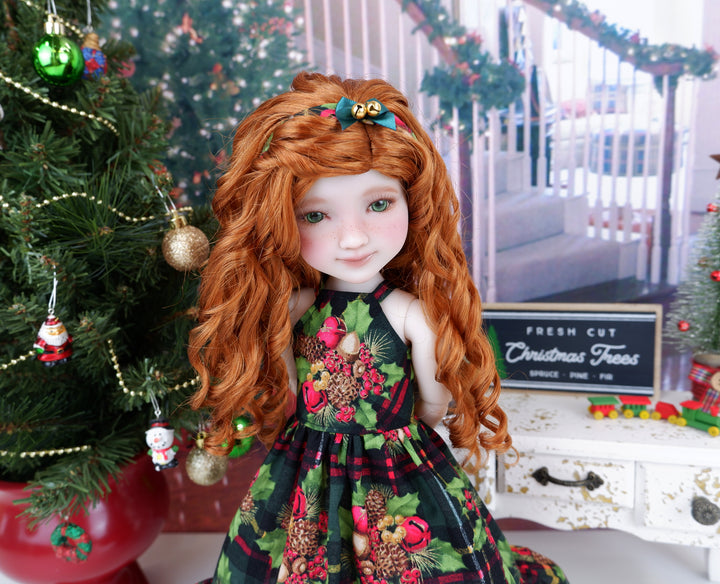 Sleigh Bell Plaid - dress with shoes for Ruby Red Fashion Friends doll