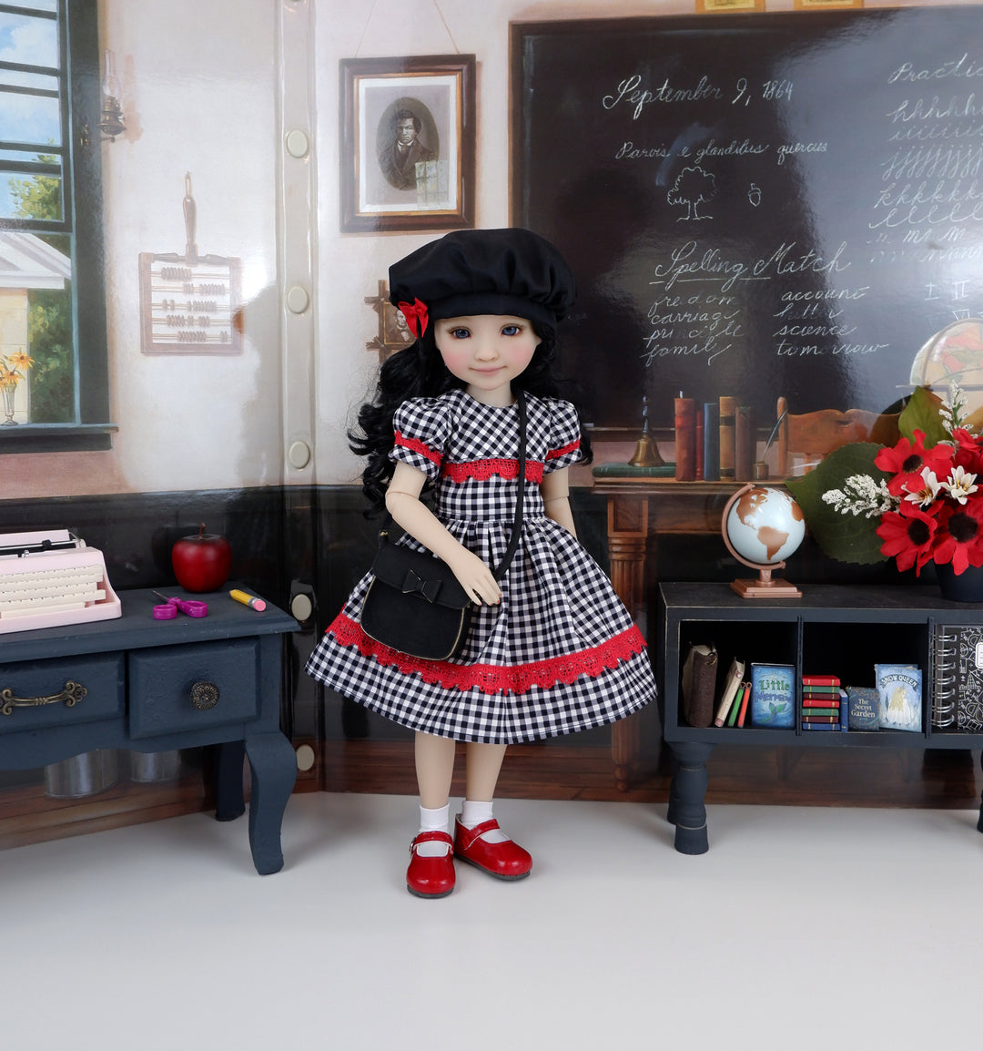 Sophisticated Gingham - dress, purse and shoes for Ruby Red Fashion Friends doll