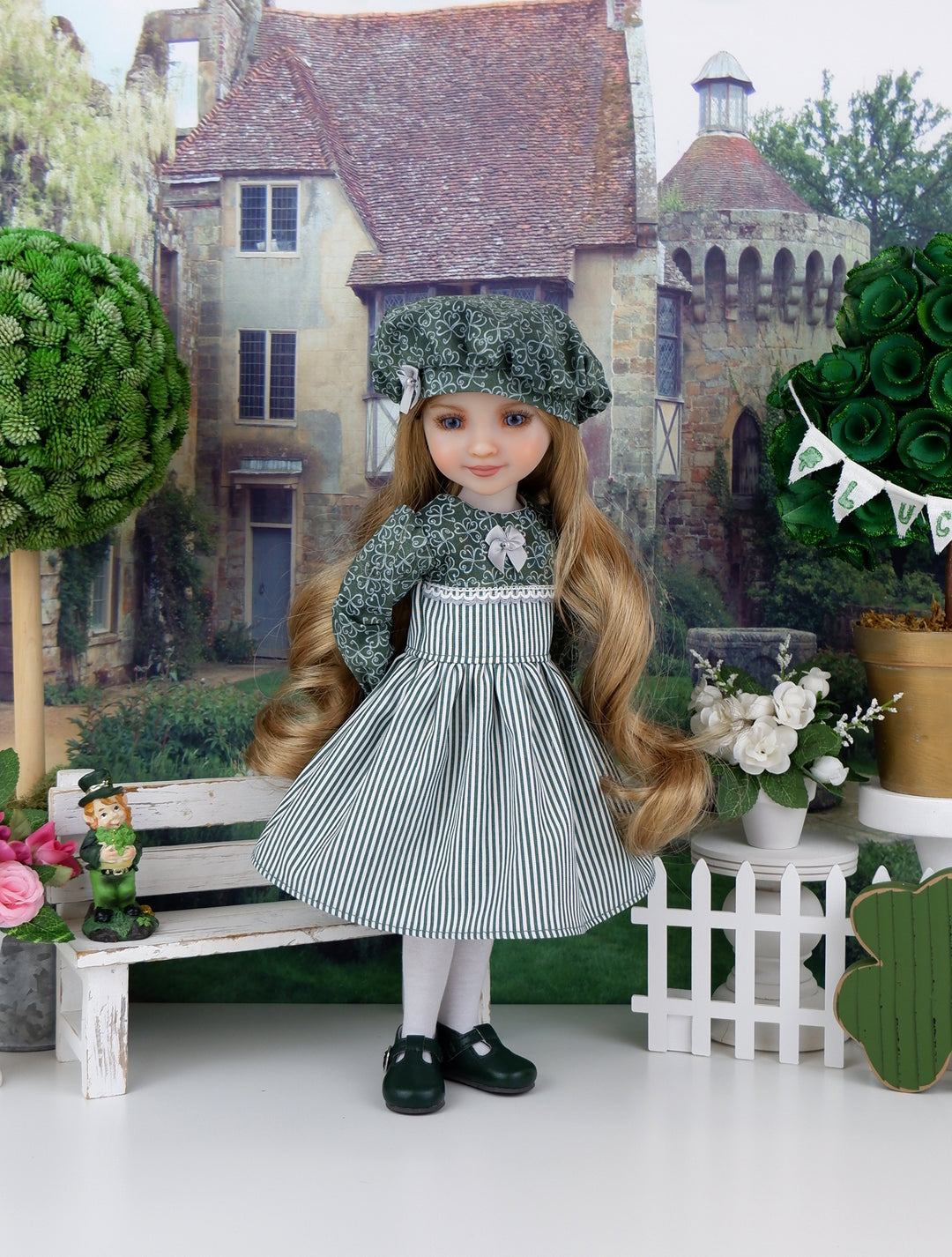Sophisticated Shamrock - dress with shoes for Ruby Red Fashion Friends doll