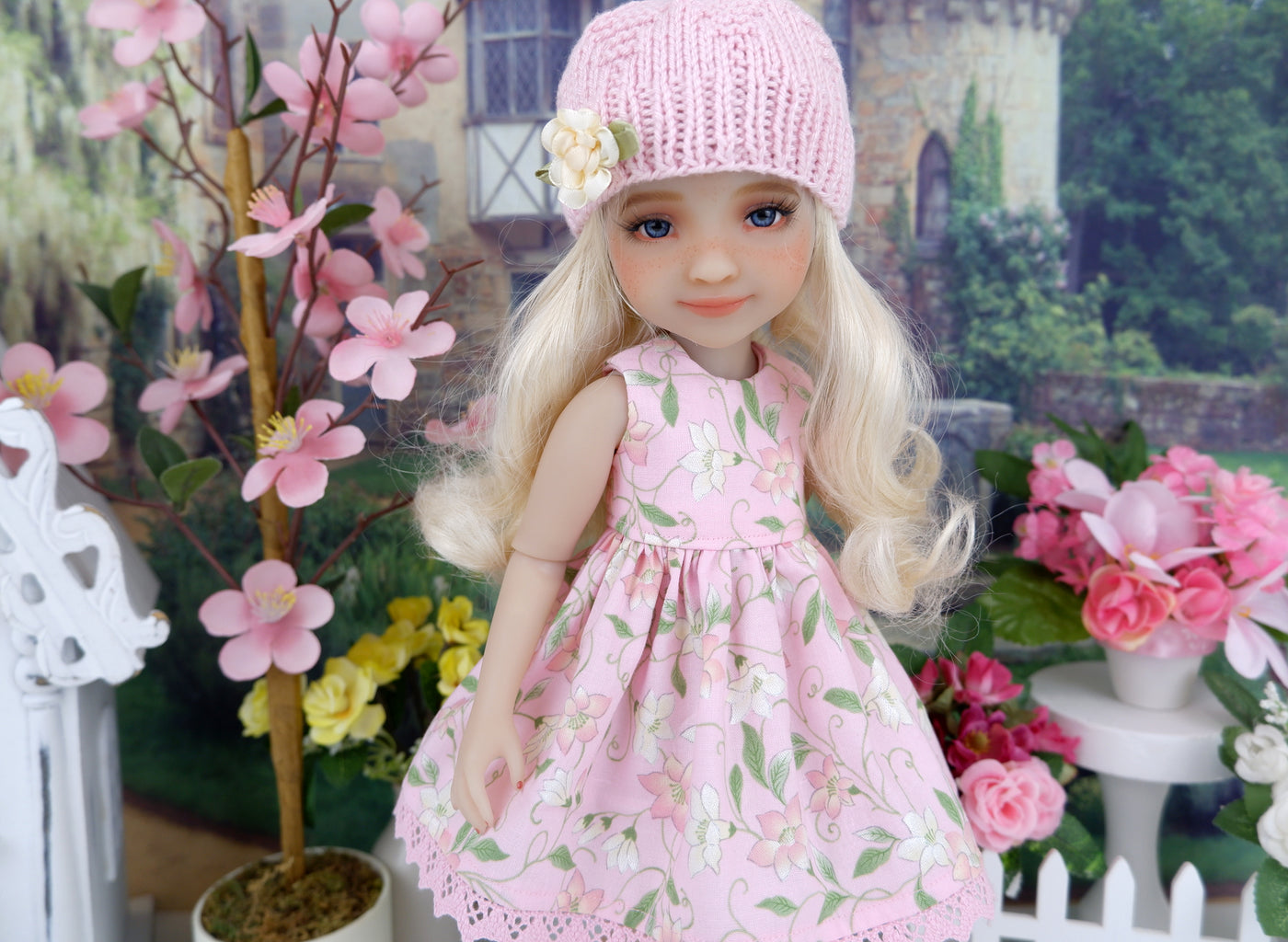 Spring Clematis - dress and sweater set with shoes for Ruby Red Fashion Friends doll