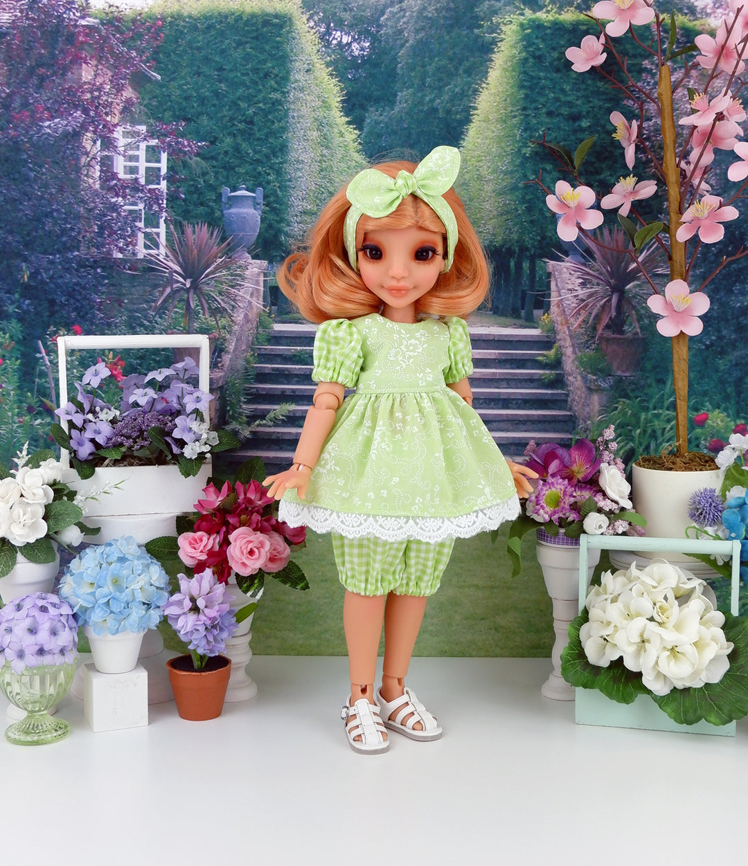 Spring Garden - top & bloomers with shoes for Ava BJD doll