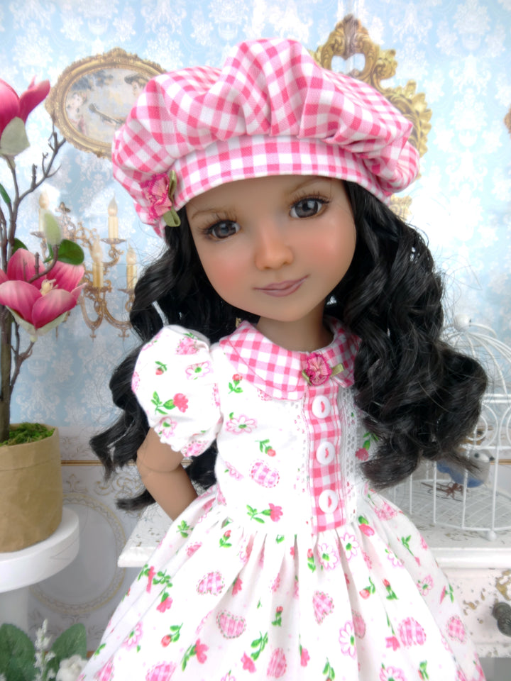 Spring Gingham Heart - dress ensemble with shoes for Ruby Red Fashion Friends doll