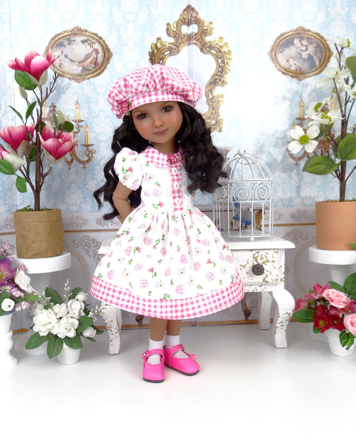 Spring Gingham Heart - dress ensemble with shoes for Ruby Red Fashion Friends doll