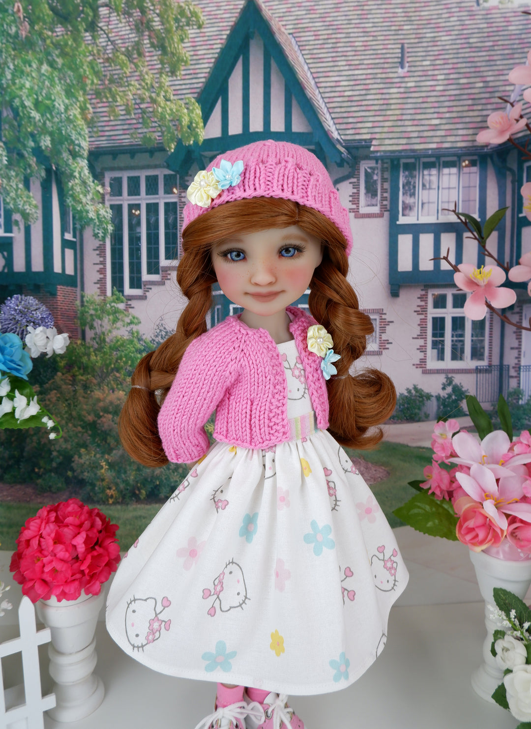 Spring Hello Kitty - dress and sweater set with shoes for Ruby Red Fashion Friends doll