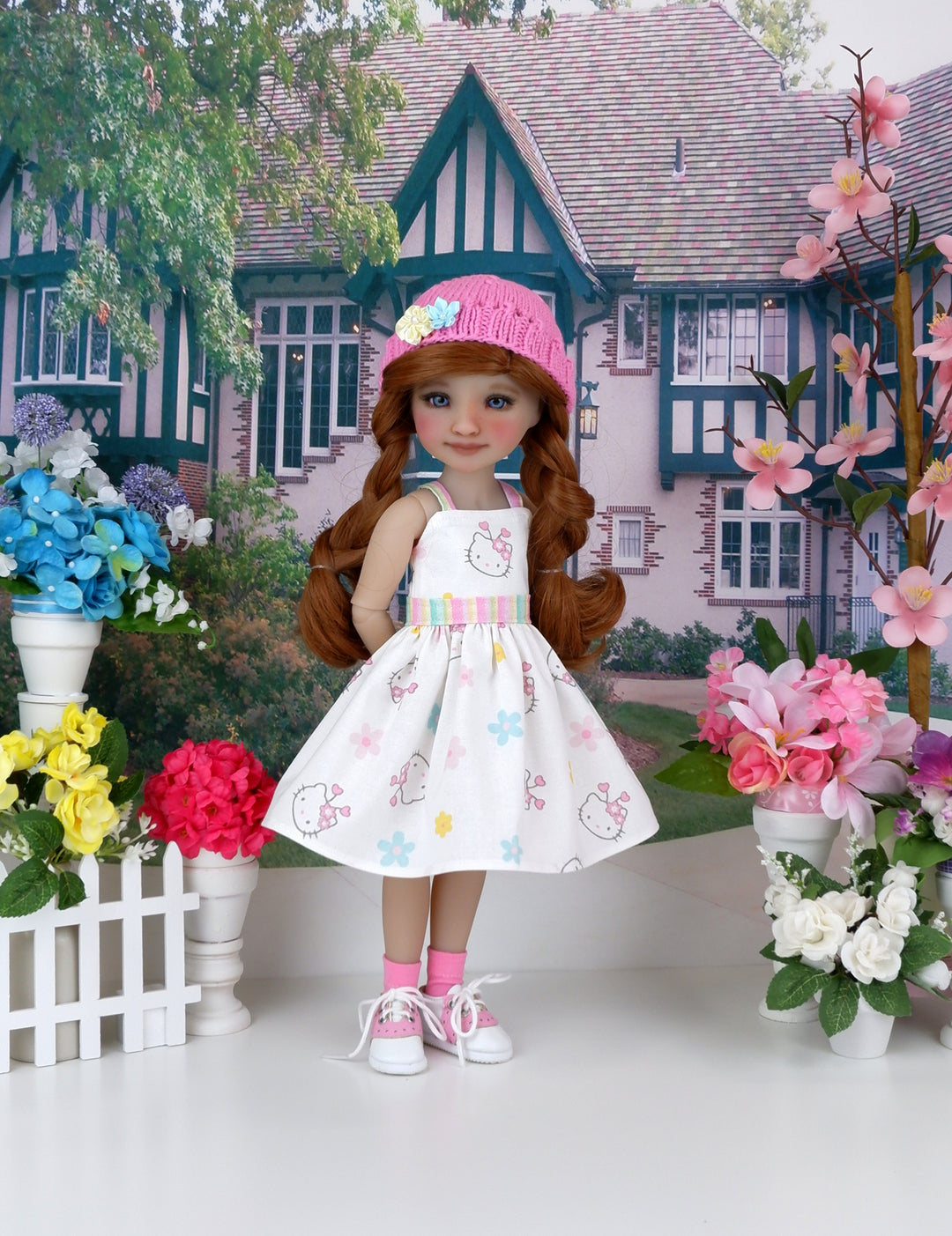 Spring Hello Kitty - dress and sweater set with shoes for Ruby Red Fashion Friends doll