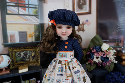 Stamp Collecting - dress and shoes for Ruby Red Fashion Friends doll